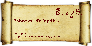 Bohnert Árpád névjegykártya