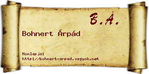 Bohnert Árpád névjegykártya