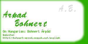 arpad bohnert business card